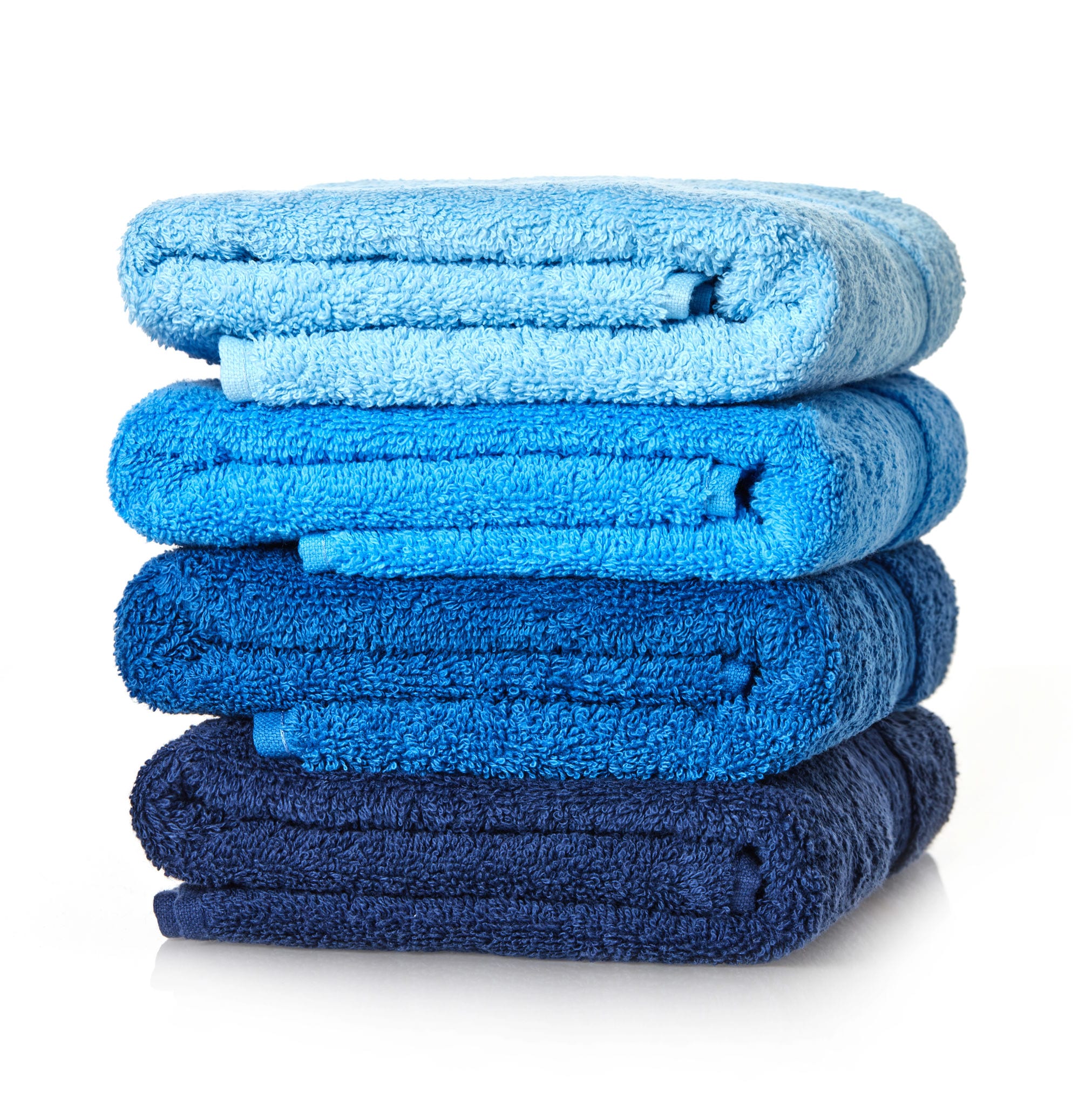 Folded blue towels